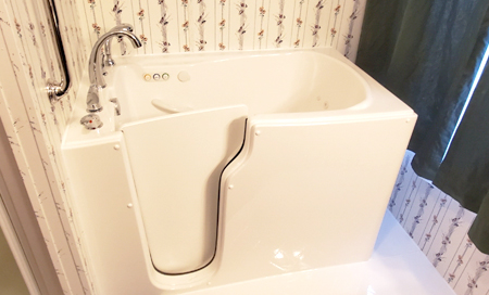 Photo of a newy installed wal-in tub.